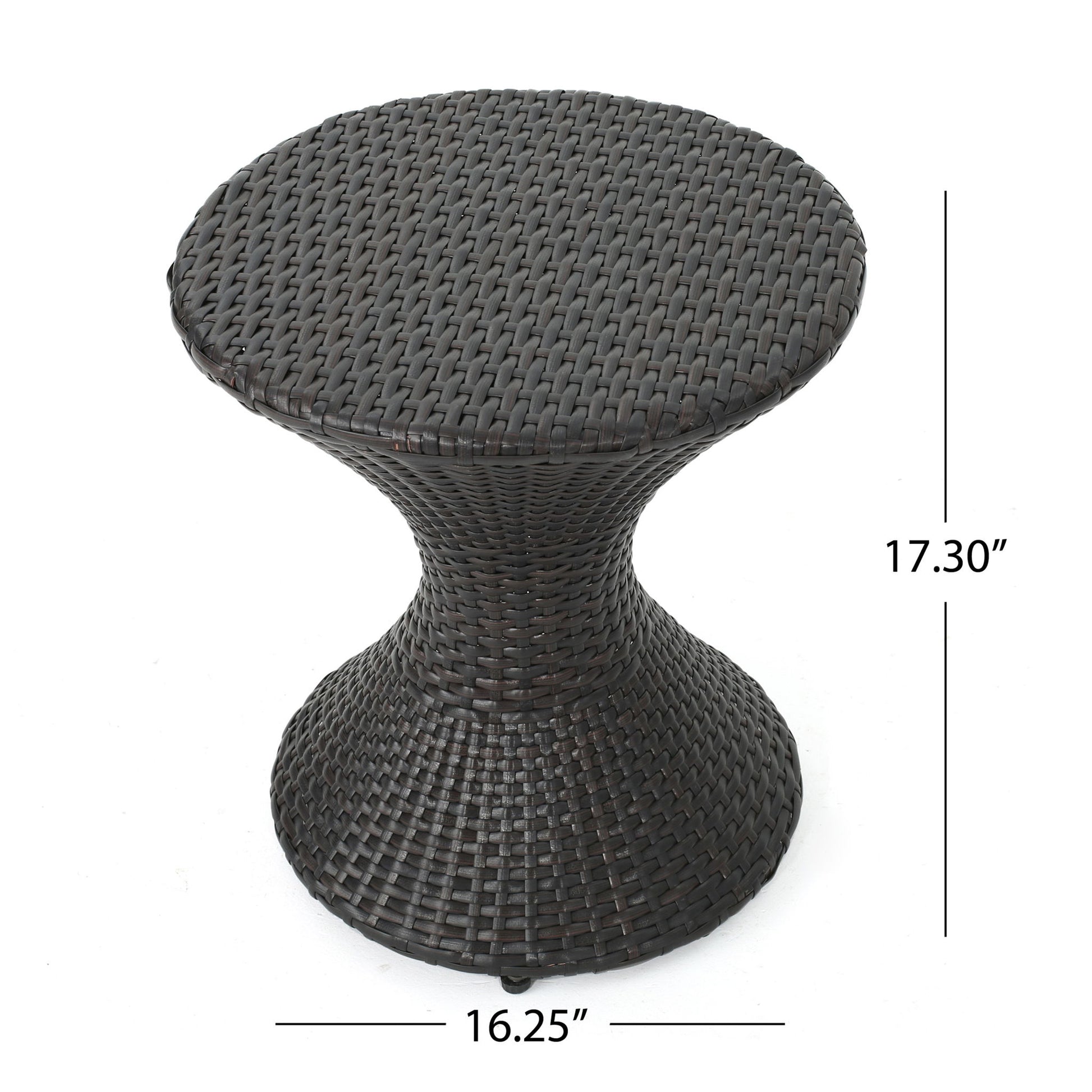 Highest Quality Wicker Hourglass Shaped Side Table - Brown Multi