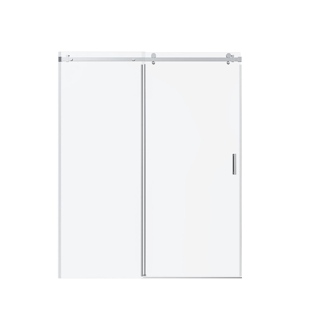 Frameless Single Sliding Shower Door, Sgcc Tempered Glass, Reversible