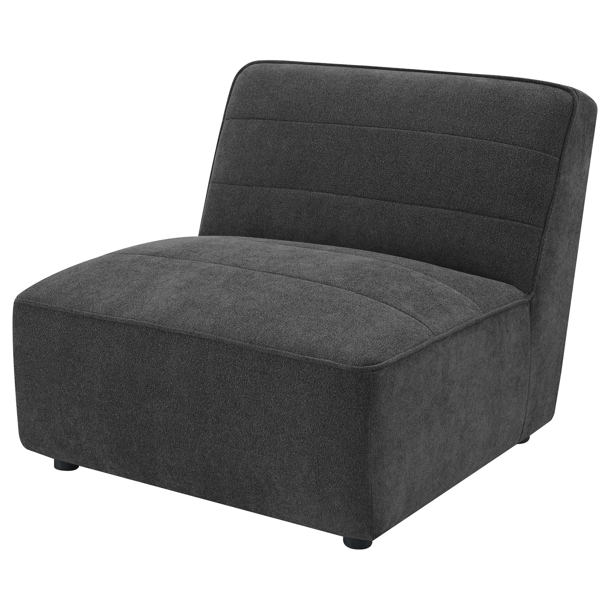 Ortega - Upholstered Armless Chair - Charcoal
