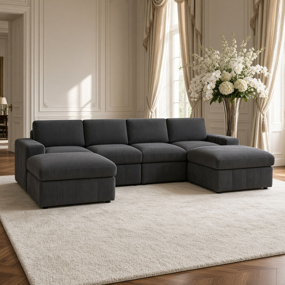 Modular Sectional Sofa, Reversible Set