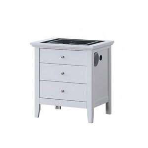 Hammond - Smart 3 Drawer Nightstand With USB Charging And Integrated Speakers - White