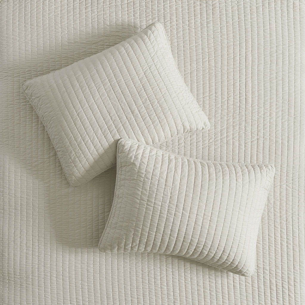 Keaton - Reversible Coverlet Set - Cream