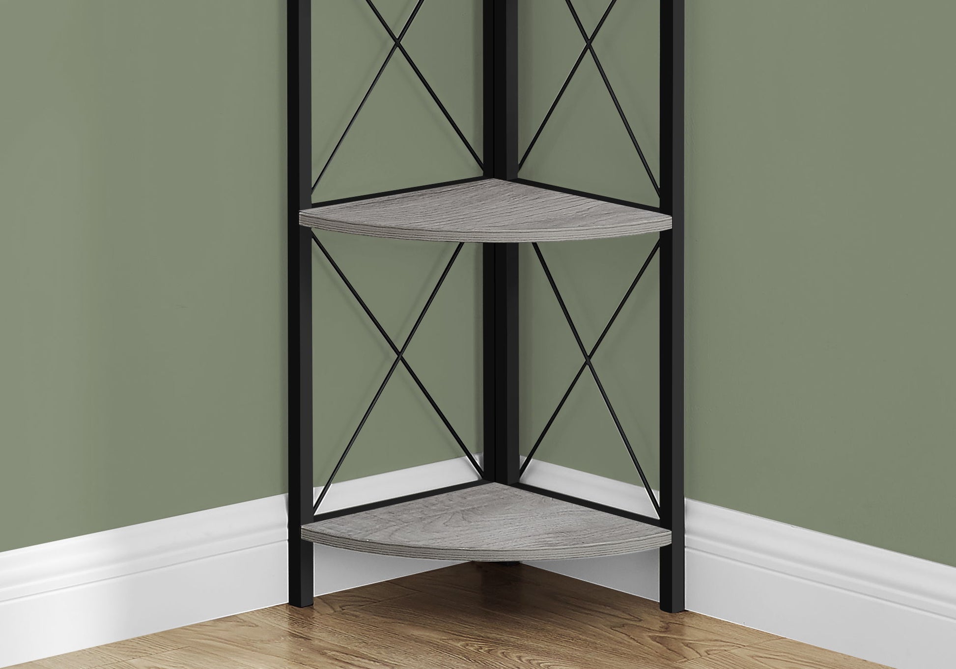 Bookshelf, Bookcase, Etagere, Corner, 4 Tier, Office, Marble Look Contemporary & Modern