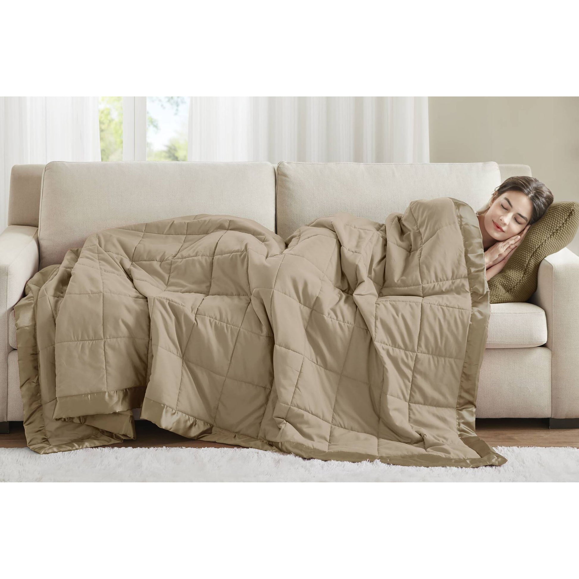 Windom - All Season Hypoallergenic Blanket With 3M Scotchgard - Brown