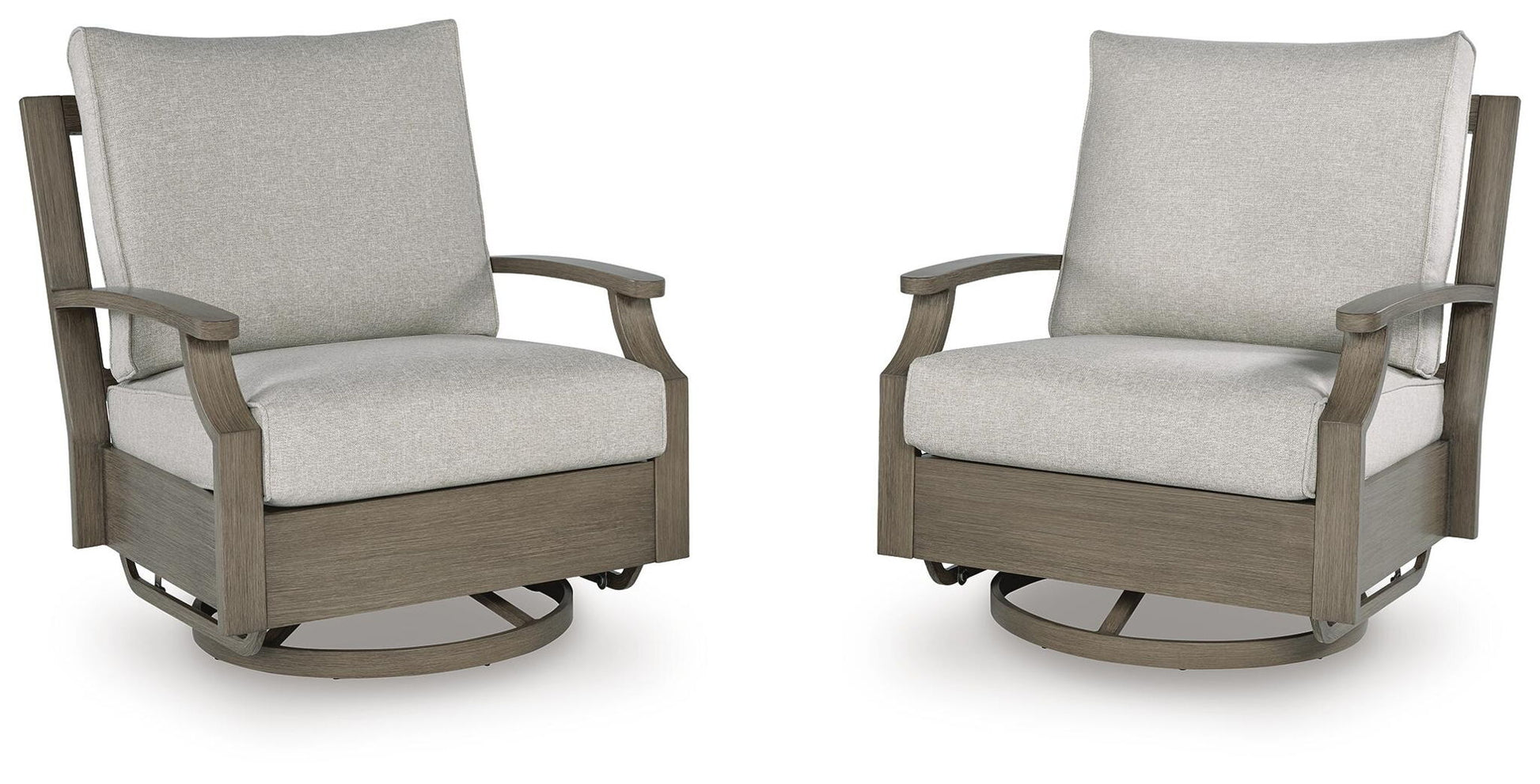 Rainier Ranch - Swivel Glider Chair With Cushion - Brown / Beige