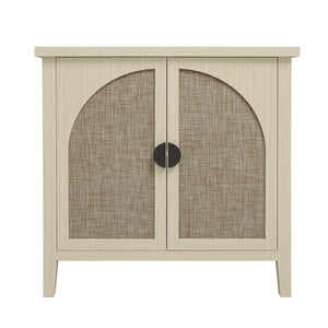 Rattan 2 Door Cabinet, Suitable For Bedroom - Natural