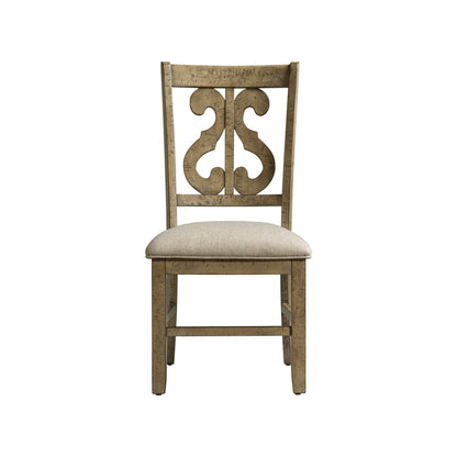 Stone - Wooden Swirl Back Side Chair (Set of 2)