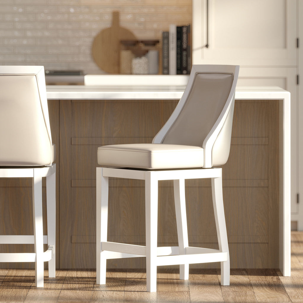 Modern Swivel Stool With Tall Back