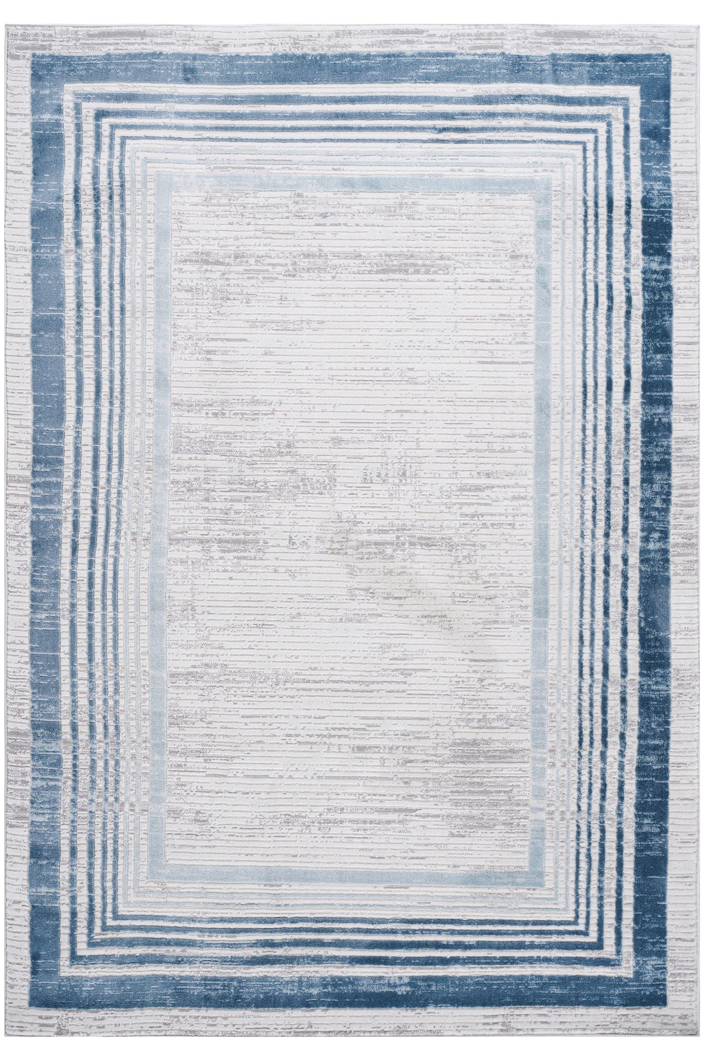 Marfi - 6' X 9' Bordered Area Rug - Blue / Ivory