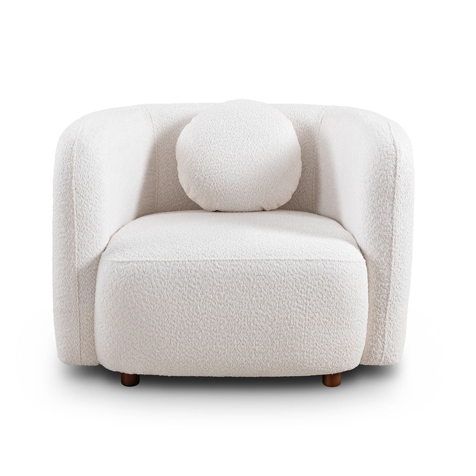 Accent Square Sofa Chair, 1 Seater Cloud Couch - White