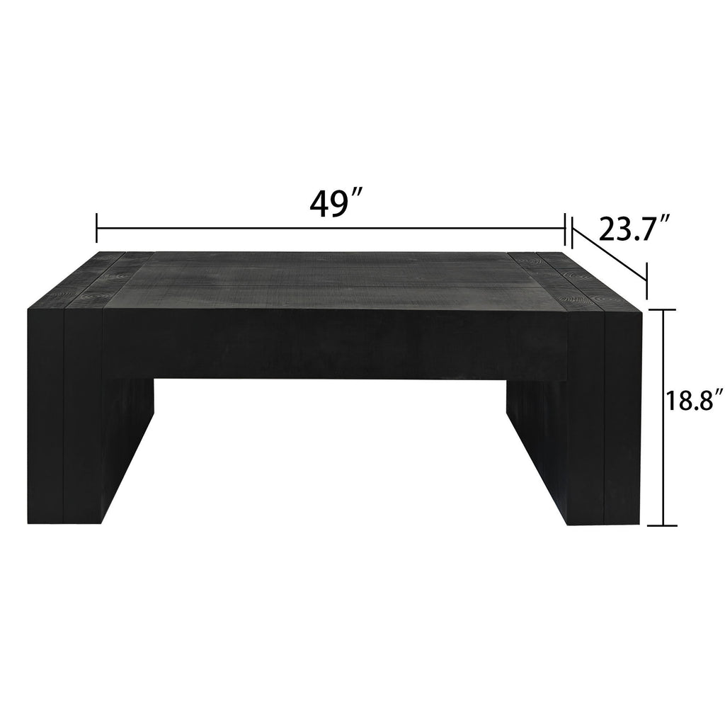 Modern Farmhouse Living Room Block Leg Coffee Table