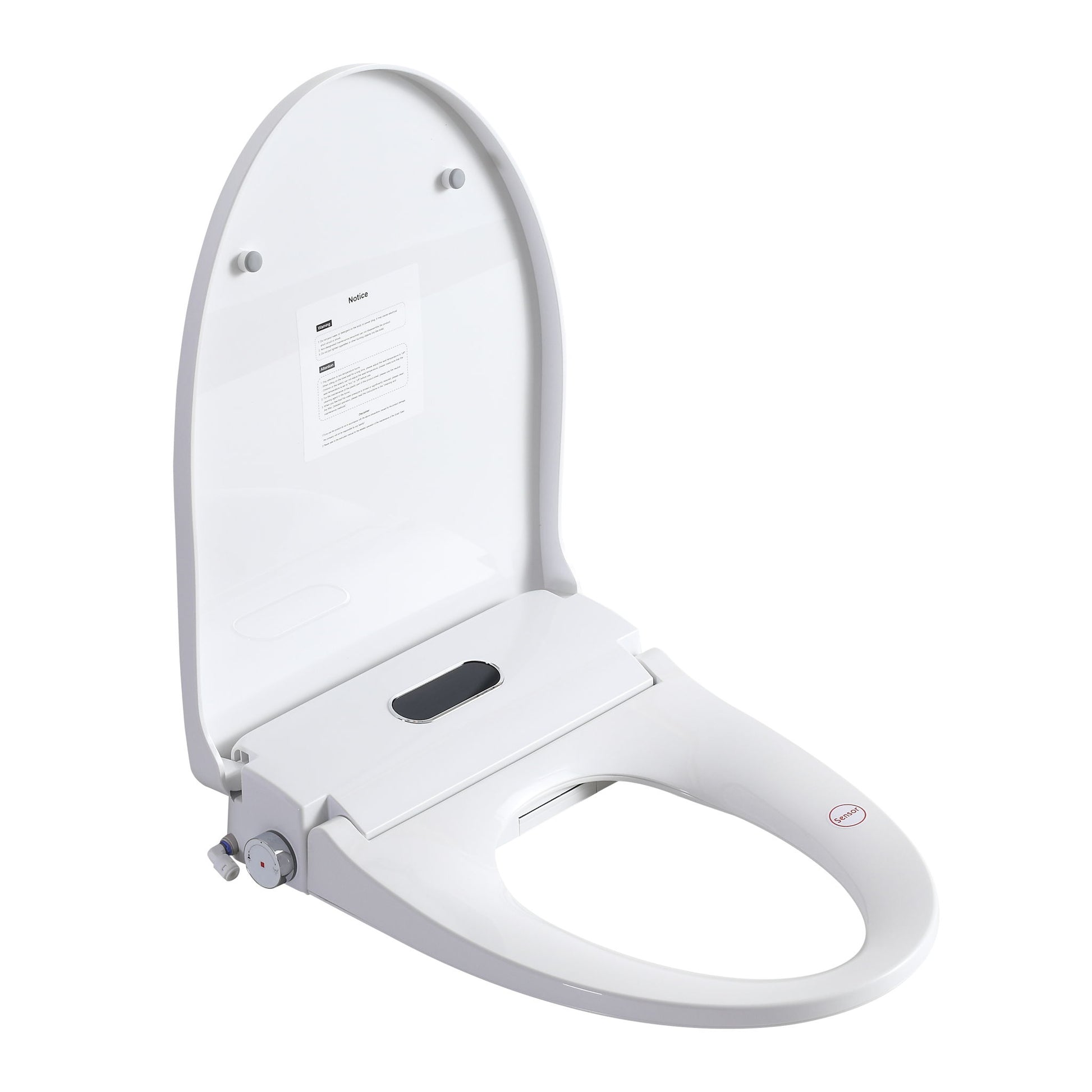 Smart Bidet Toilet Seat With Side Knob Adjustable Heated Seat With Water Temperature And Pressure Adjustment Portable Bidet - White