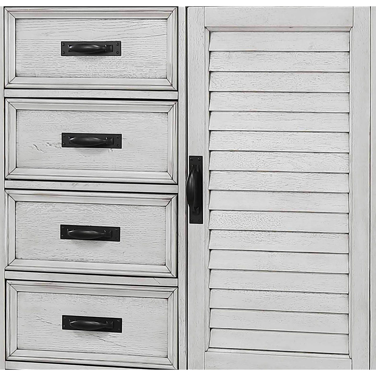 Lockeford - 5 Drawer Door Chest - White