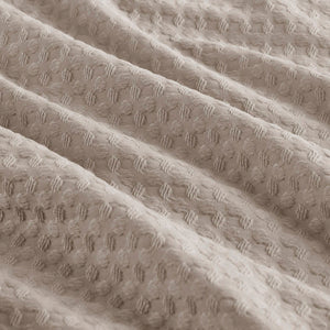 Mina - King/California King Waffle Weave Textured Duvet Cover Set - Neutral