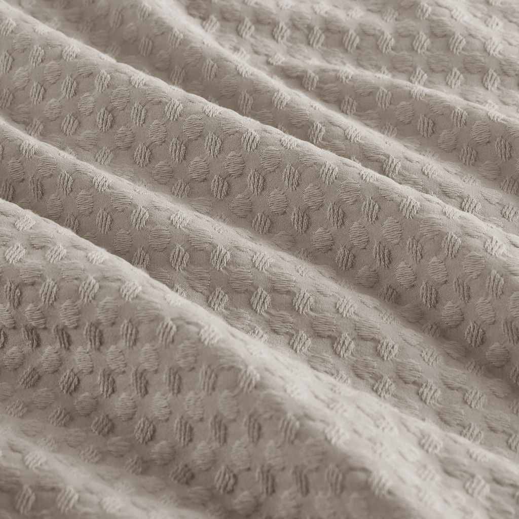 Mina - King/California King Waffle Weave Textured Comforter Set - Neutral