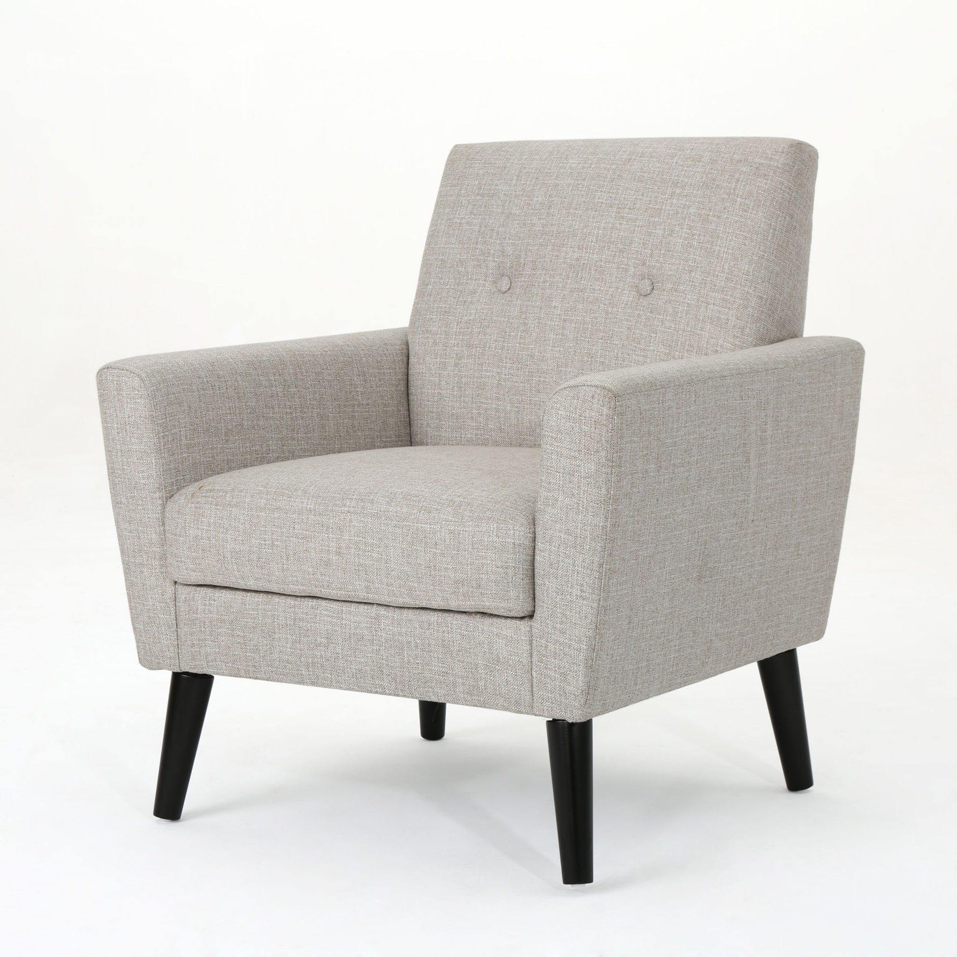 Contemporary Club Chair With Nailhead Trim Fabric And Birch Wood Legs
