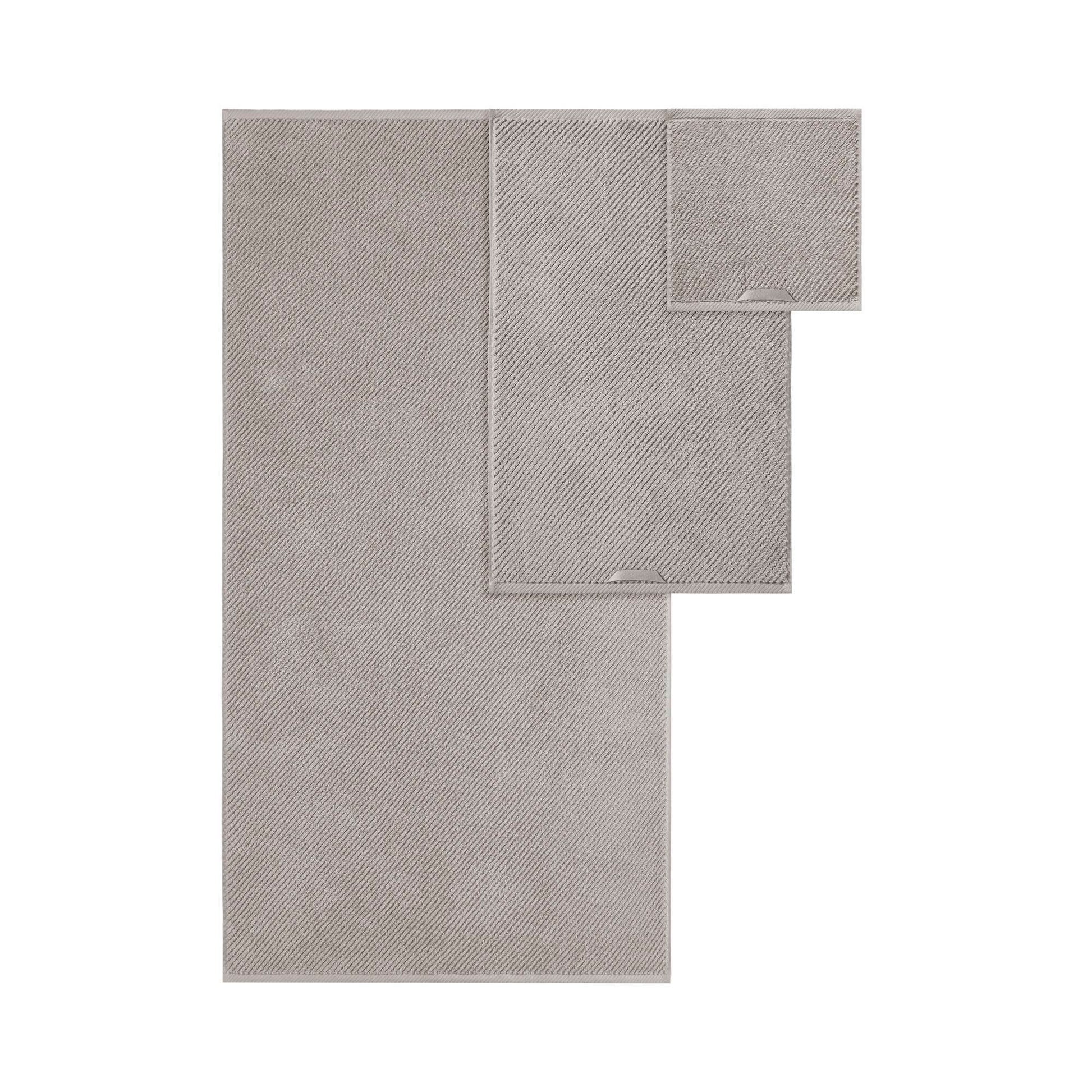Diagonal Ribbed - 6 Piece Towels Set - Gray