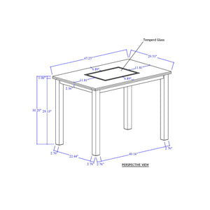 Dining Table Set With 4 Chairs, 5 Piece Set - Gray