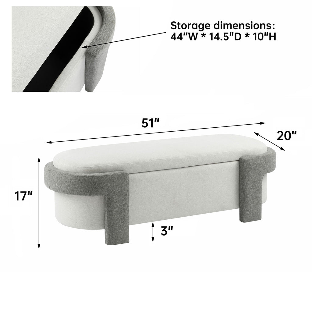 Versatile Storage Ottoman Bench, Spacious & Durable