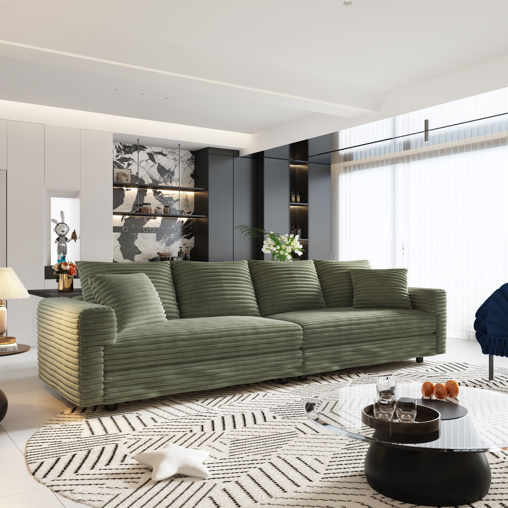 Modern Comfy Upholstered Sofa Cloud Couch & Deep Seat Couches
