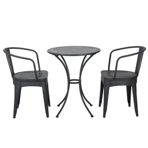Ambrosia - 3 Piece Bistro Set With Leaf Motifs Top And Seat