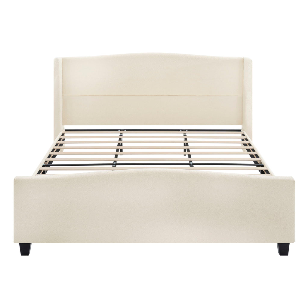 Platform Bed Frame With Tall Headboard And High Footboard
