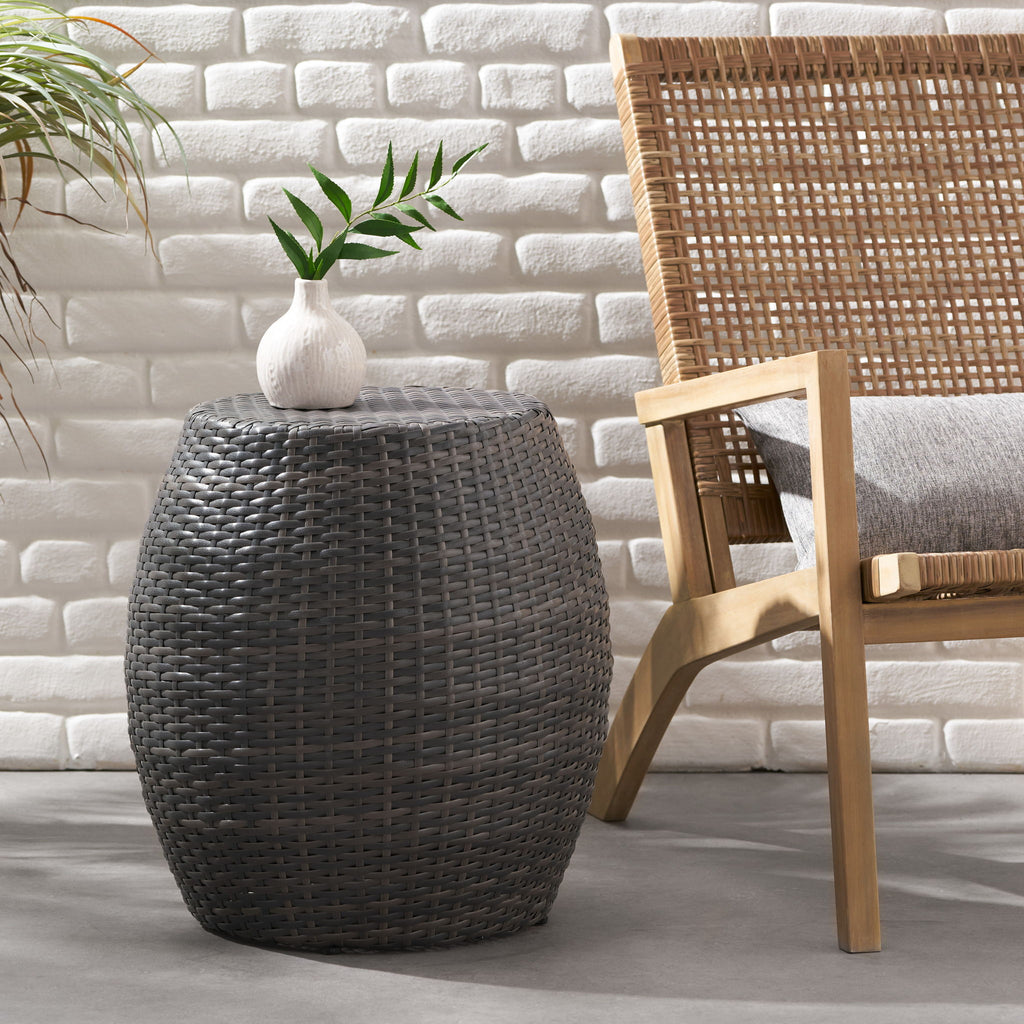 Outdoor Wicker Patio Side Table