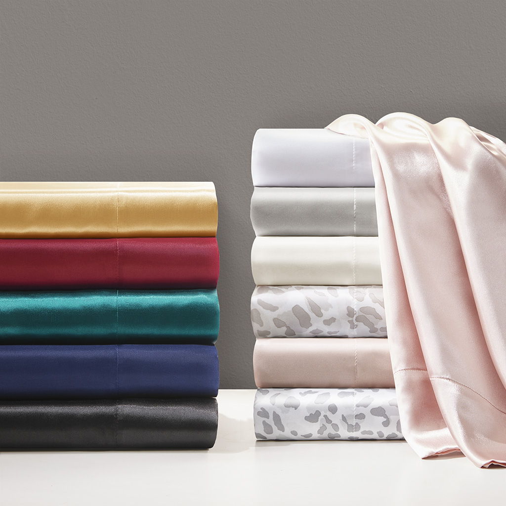 Satin - Luxury 2 Piece Pillowcases - Taupe Leopard