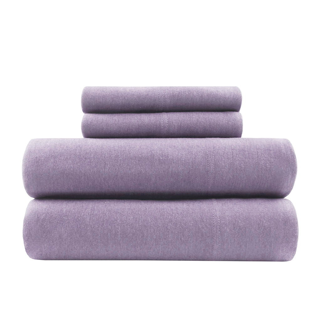 Cotton Blend Jersey Knit - All Season Sheet Set - Purple