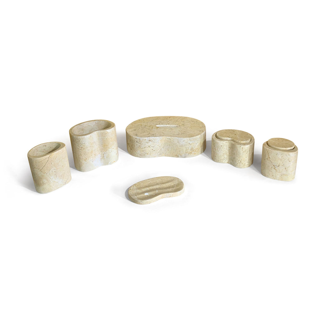 Elegant Natural Marble Bathroom Accessories Set