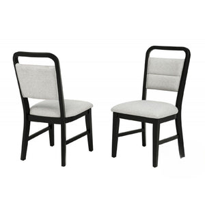 Dining Kitchen Side Chair With Curved Back Design (Set of 2) - Black / Gray