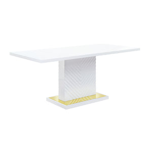 Gaines - High Gloss Dining Table With Pedestal Base