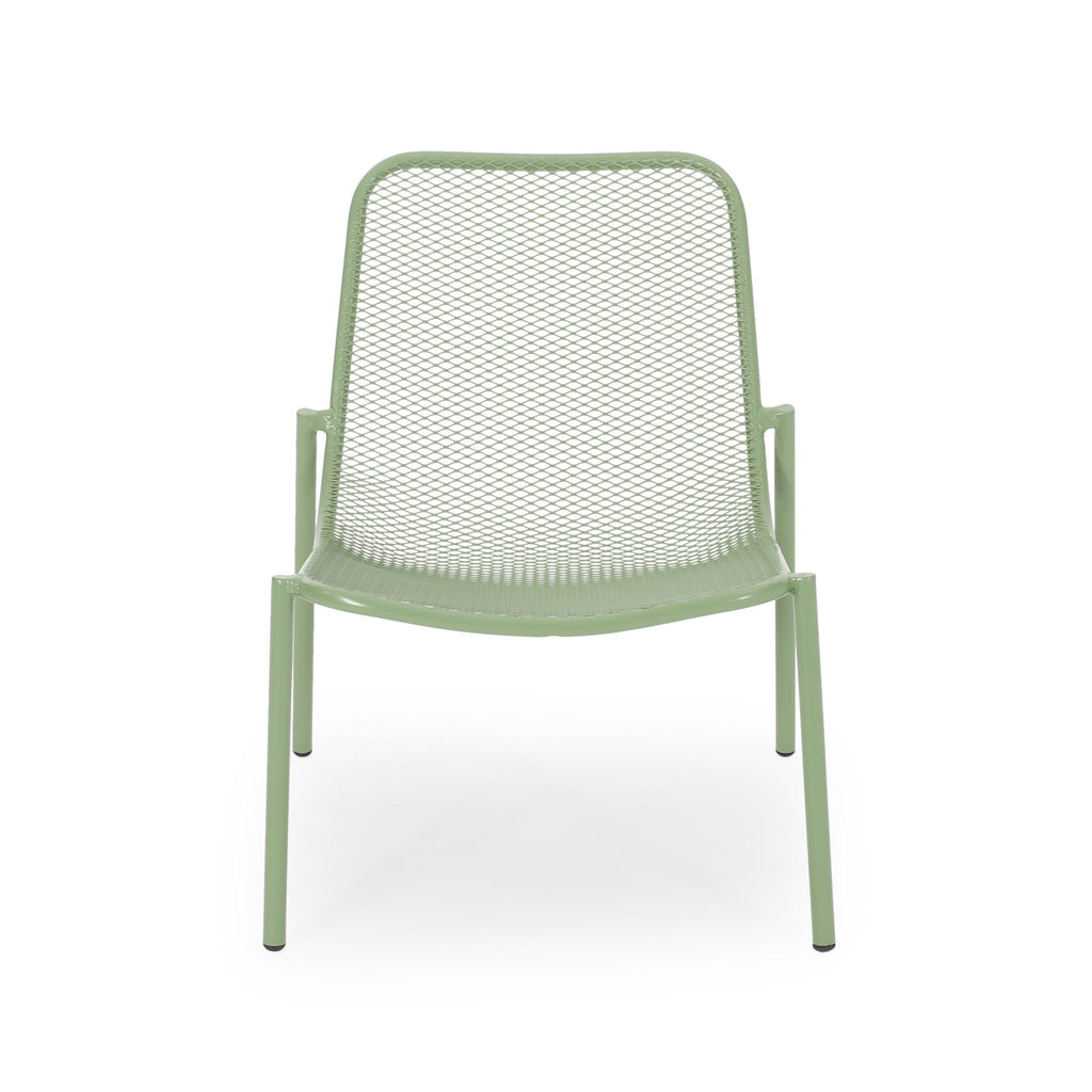 Outdoor Iron Chair With Mesh Design