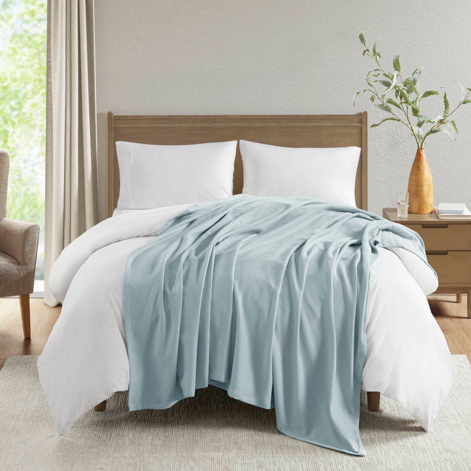 Liquid Cotton - King Blanket - Blue