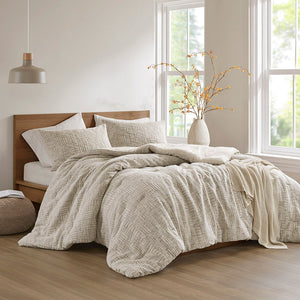 Harper - 3 Piece King/California King Oversized Matelasse Comforter Set - Natural