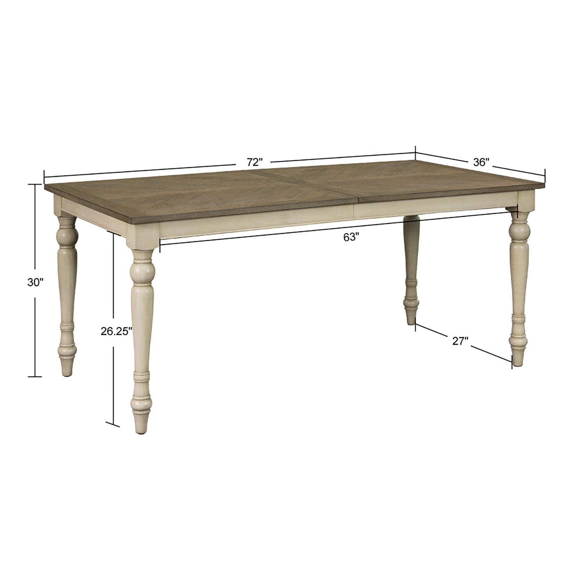 Fiona - 5-Piece Dining Set - Brown / Distressed White