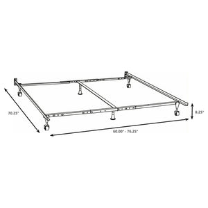 Deverton - Queen / Eastern King / California King Bed Frame With Center Support And Adjustable Design - Black