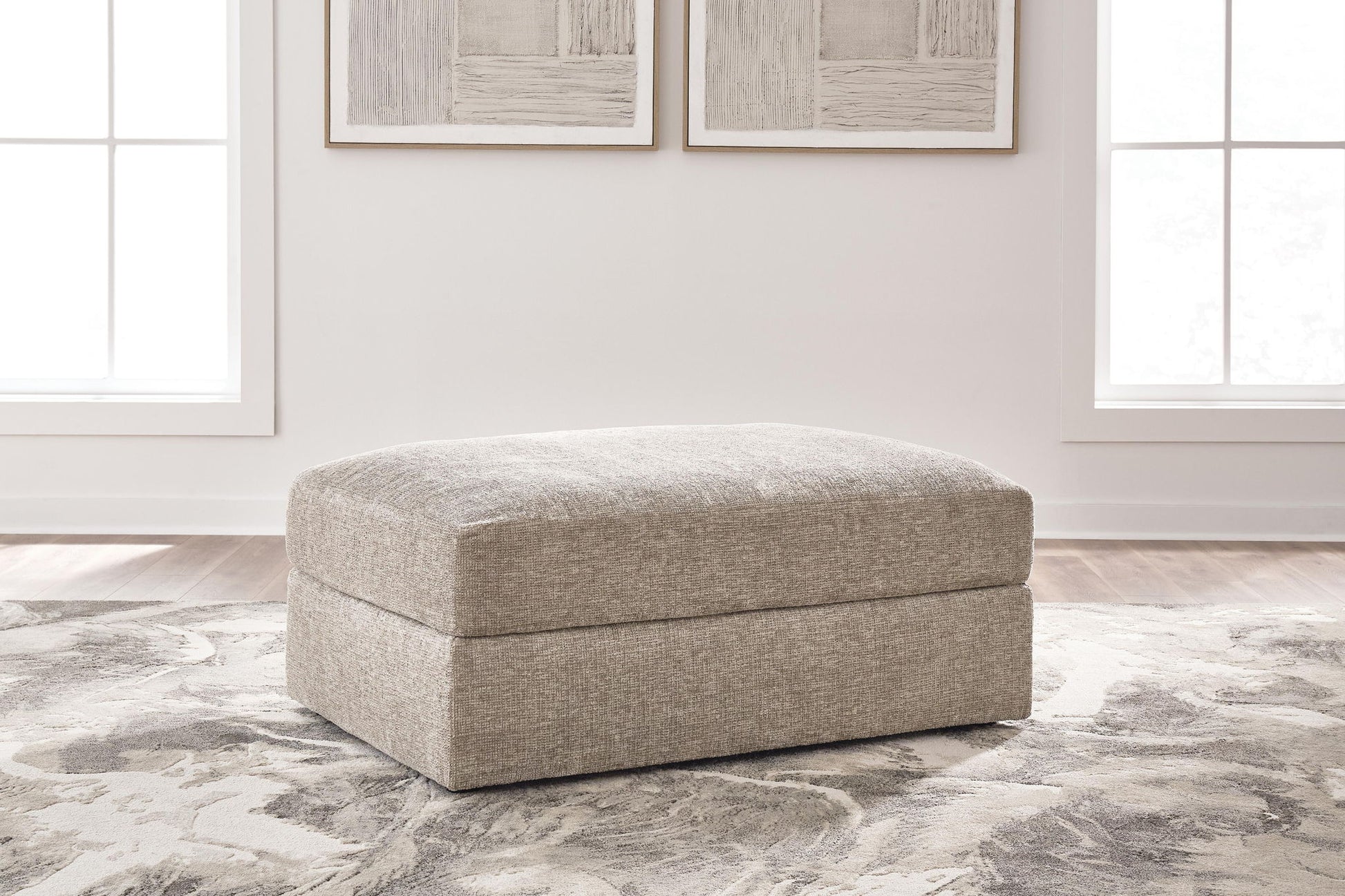 Nexora-Court - Oversized Accent Ottoman - Burlap