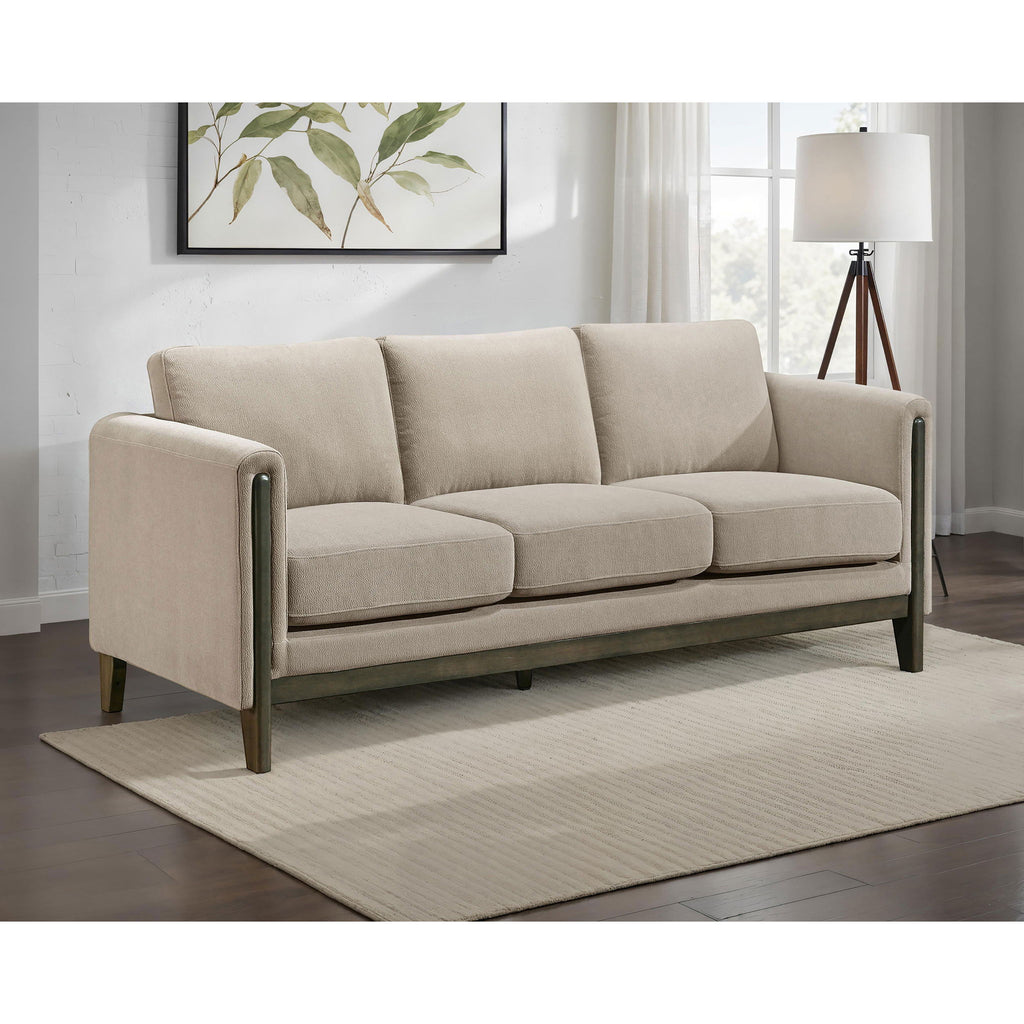 Fisher - Upholstered Panel Arm Sofa - Taupe