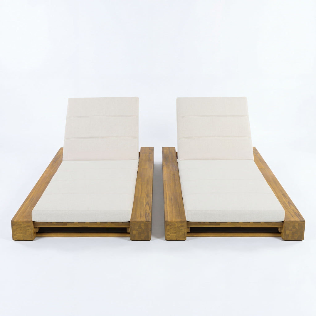 Outdoor Chaise Lounges With Water-Resistant Cushions