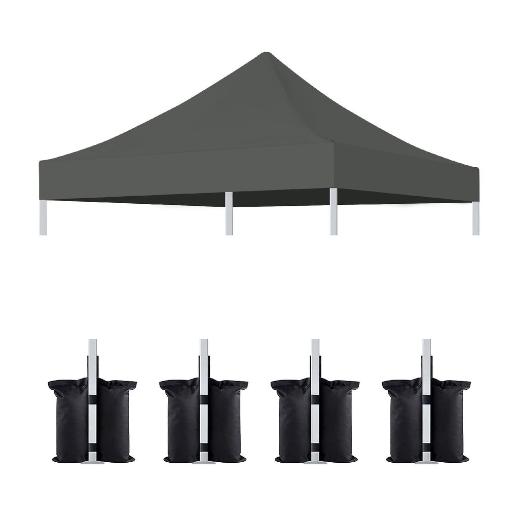 Canopy Replacement Top With 4 Pack W8 Bags, Pop Up Tent Cover Only, Frame Not Included