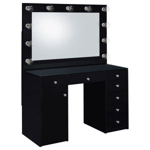 Fern - 7 Drawer Vanity Set With Mirror And Globe Lights
