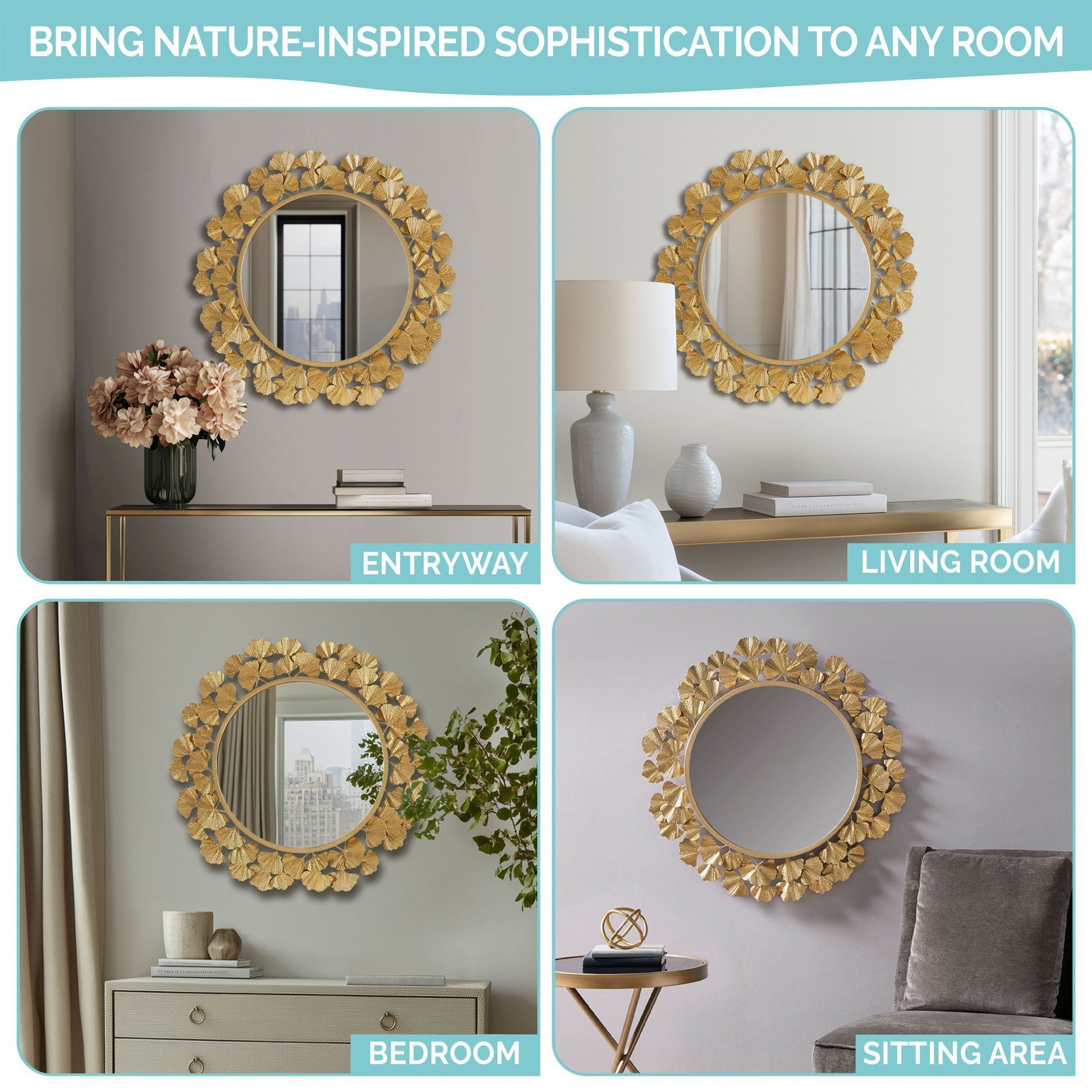 Eden - Foil Ginkgo Mirror - Gold