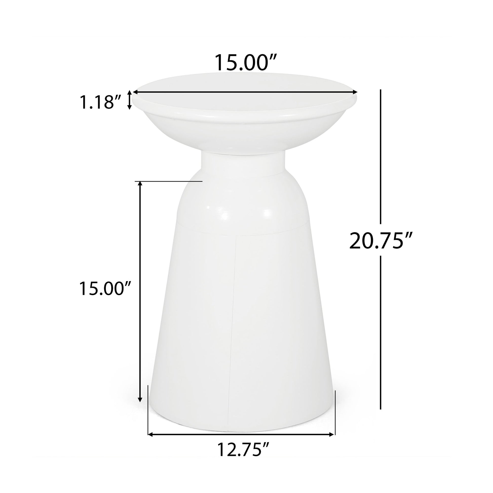 Outdoor Modern Metal End Large Table