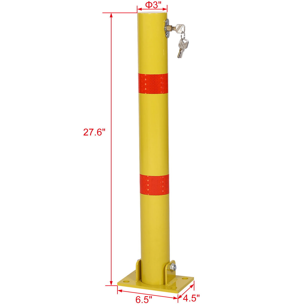 Parking Bollard Pole Barrier With Lock For Car Parking Protection