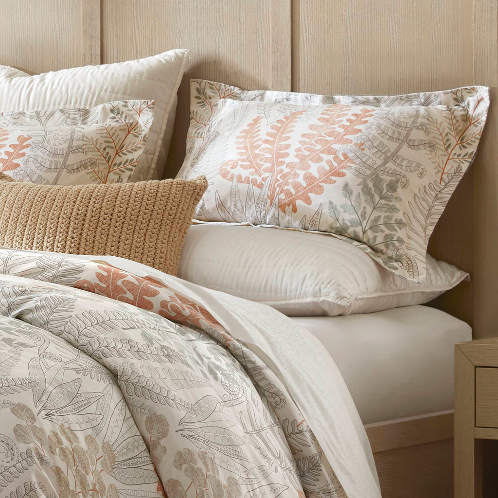 Fashion - Full/Queen 100% Sateen Duvet Cover Set - Terracotta/Linen