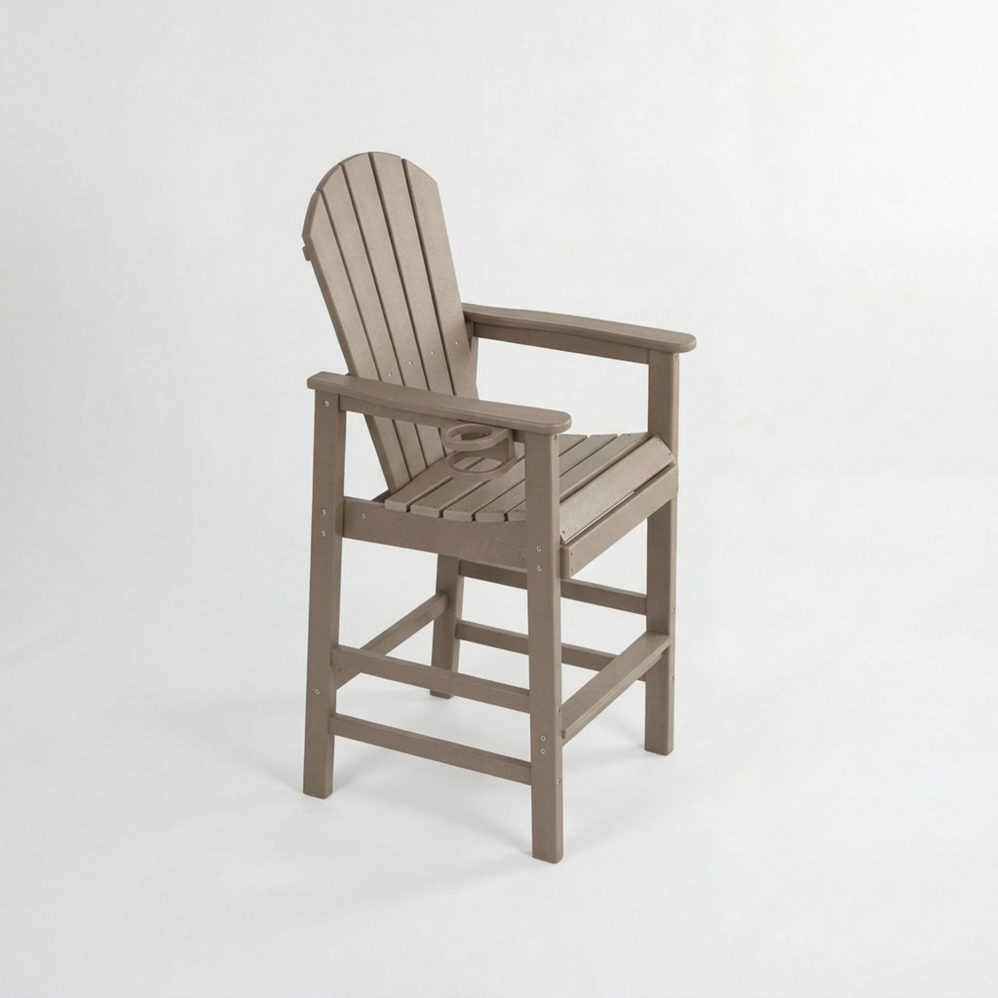 Bar Height Adirondack Chair With Cup Holder And Armrests