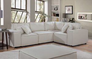 Melrose - Modular Sectional Sofa With Ottoman - Beige