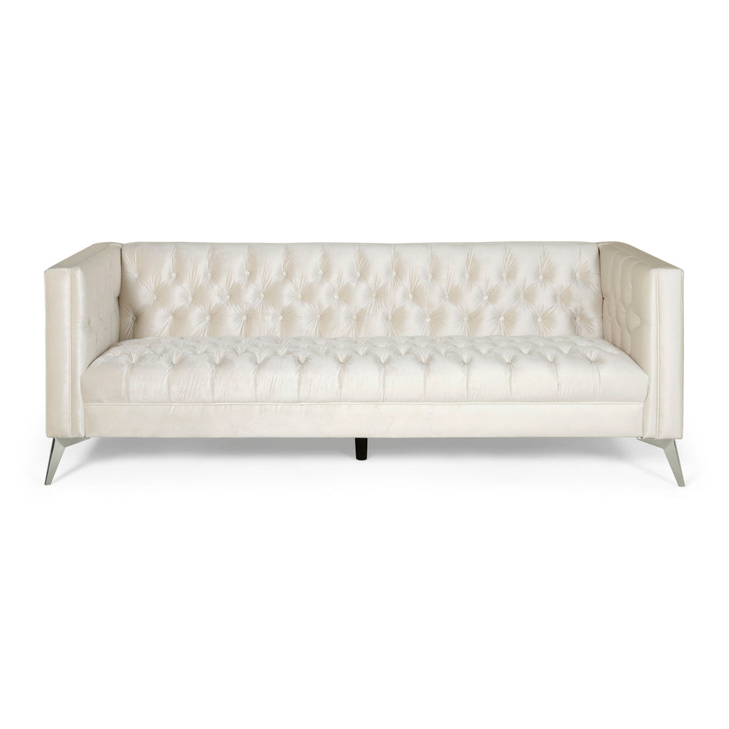 Contemporary 3 Seater Sofa With Button Tufting