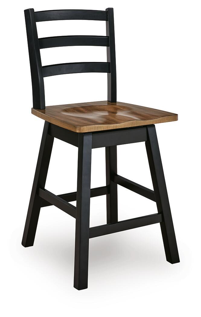 Wildenauer - Swivel Stool (Set of 2) - Brown / Black